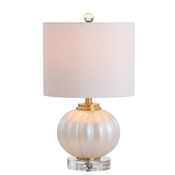 Pearl 17.5" Glass/Crystal LED Table Lamp - JONATHAN Y